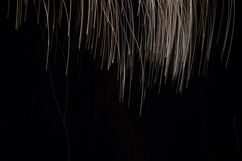 a black background with white and yellow lines
