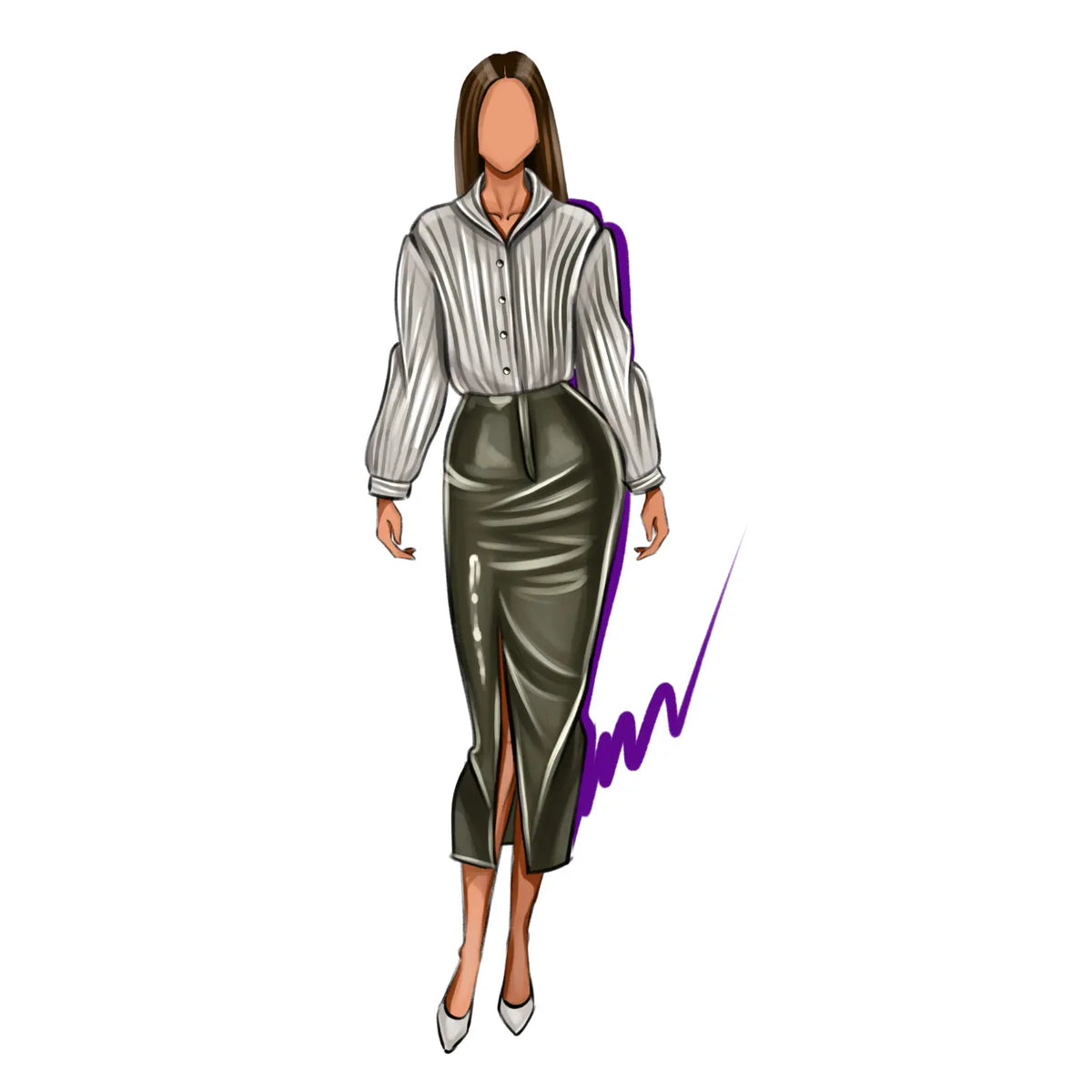 After transformation - professional fashion illustration