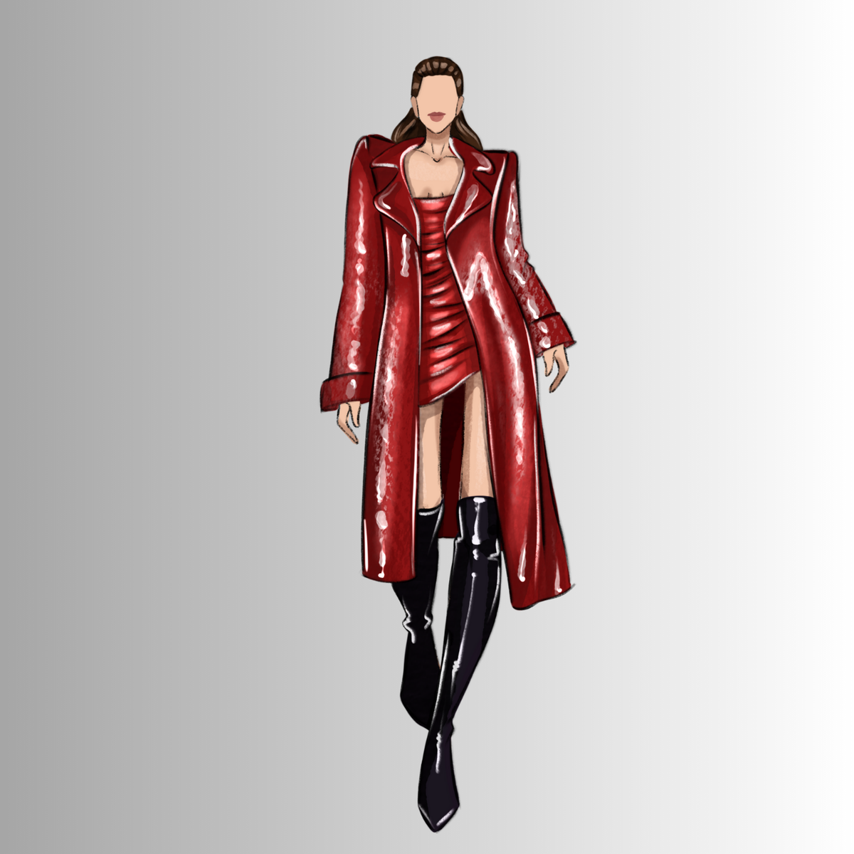 After transformation - professional fashion illustration