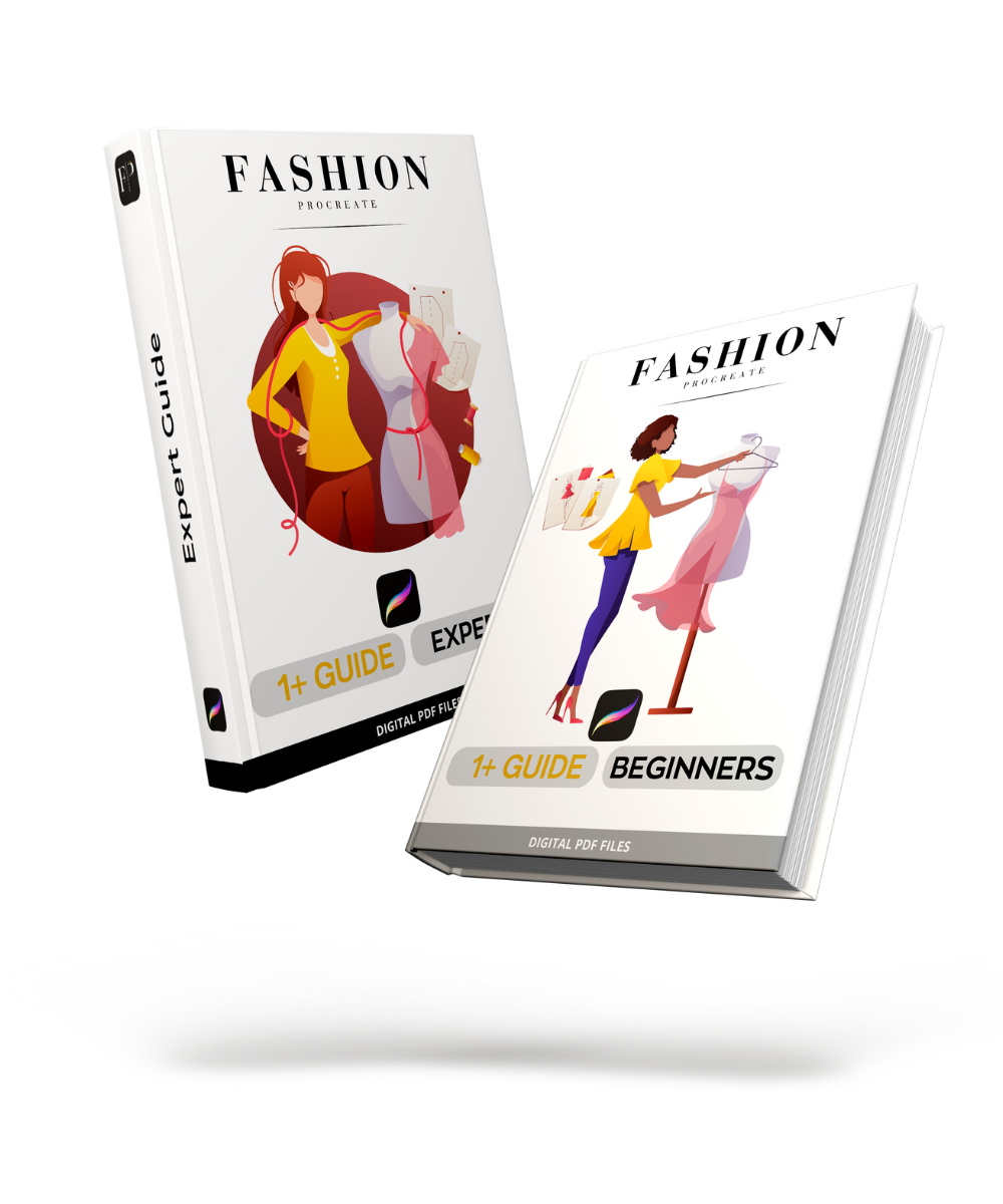 Procreate fashion design handbooks for learning digital fashion illustration and sketching workflow