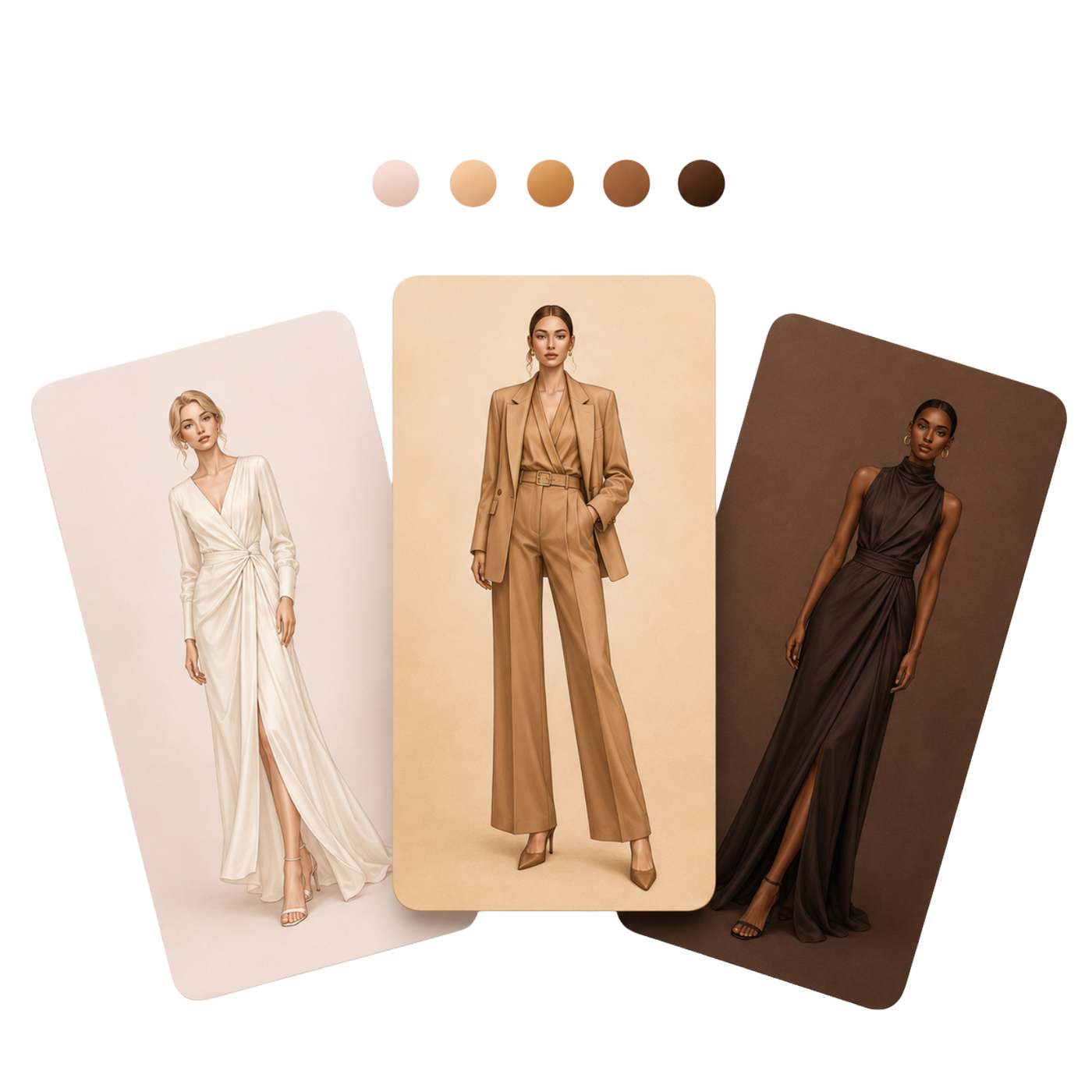 Procreate skin tone brushes for inclusive fashion illustration with diverse model references